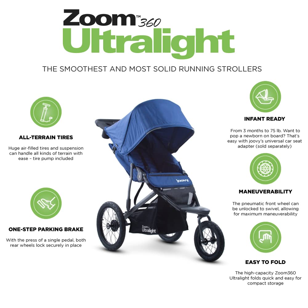 Joovy Zoom 360 Ultralight Jogging Stroller - Blueberry