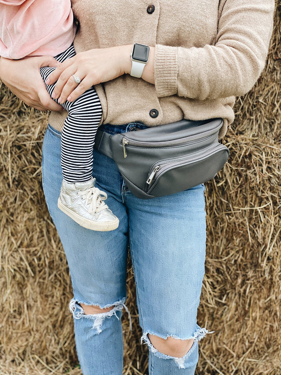 Kibou Diaper Bag Fanny Pack - Charcoal Gray