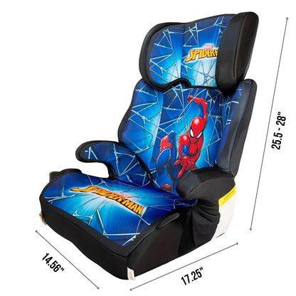 KidsEmbrace High Back Booster Car Seat - Marvel Spider-Man Blue Web