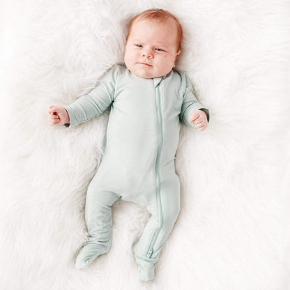 Kyte Baby Zippered Footie - Sage (0-3 months)