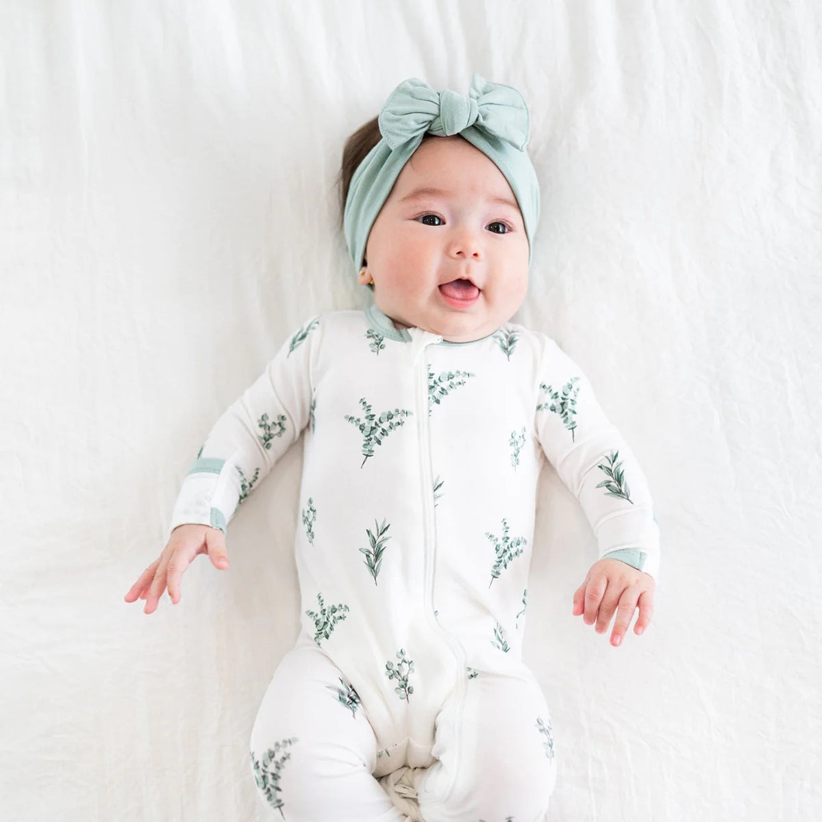 Kyte Baby Zippered Romper - Eucalyptus (3-6M)