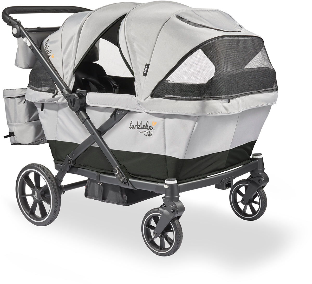 Larktale Caravan Coupe Quad (4 Seater) Stroller Wagon - Gray / Black