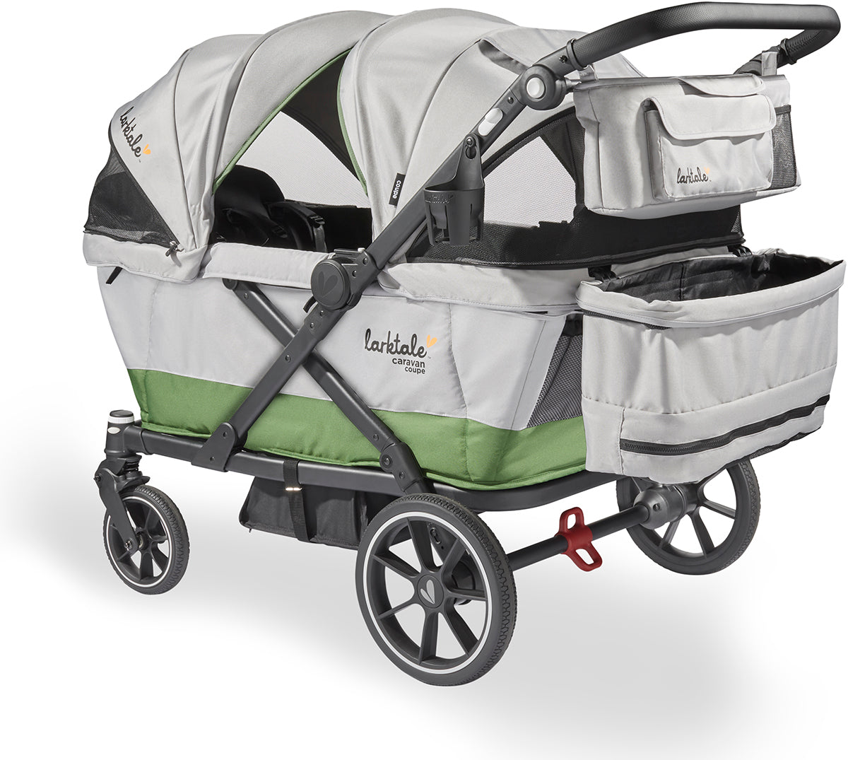 Larktale Caravan Coupe Quad (4 Seater) Stroller Wagon - Gray / Green