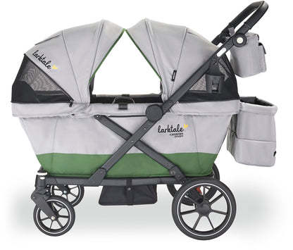 Larktale Caravan Coupe Quad (4 Seater) Stroller Wagon - Gray / Green