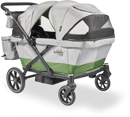 Larktale Caravan Coupe Quad (4 Seater) Stroller Wagon - Gray / Green