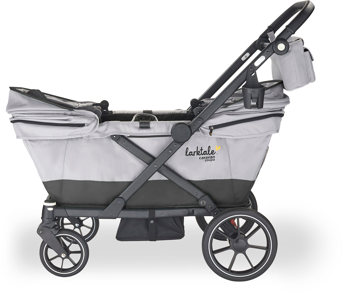 Larktale Caravan Coupe V2 (2 Seater) Stroller Wagon - Gray / Black