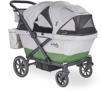 Larktale Caravan Coupe V2 (2 Seater) Stroller Wagon - Gray / Green