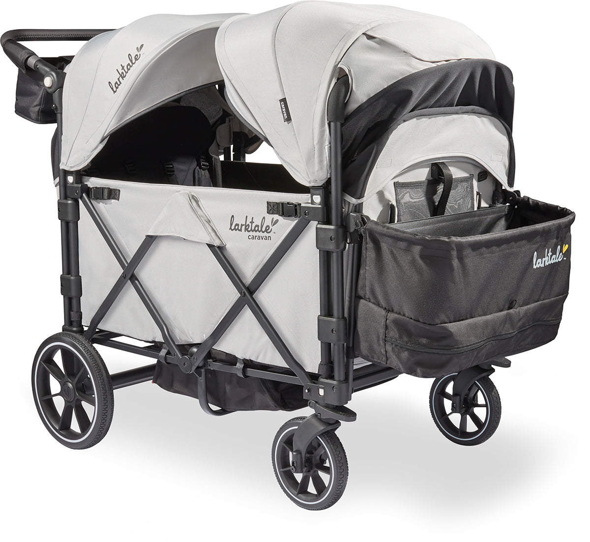 Larktale Caravan Quad (4 Seater) Stroller Wagon - Avalon Gray