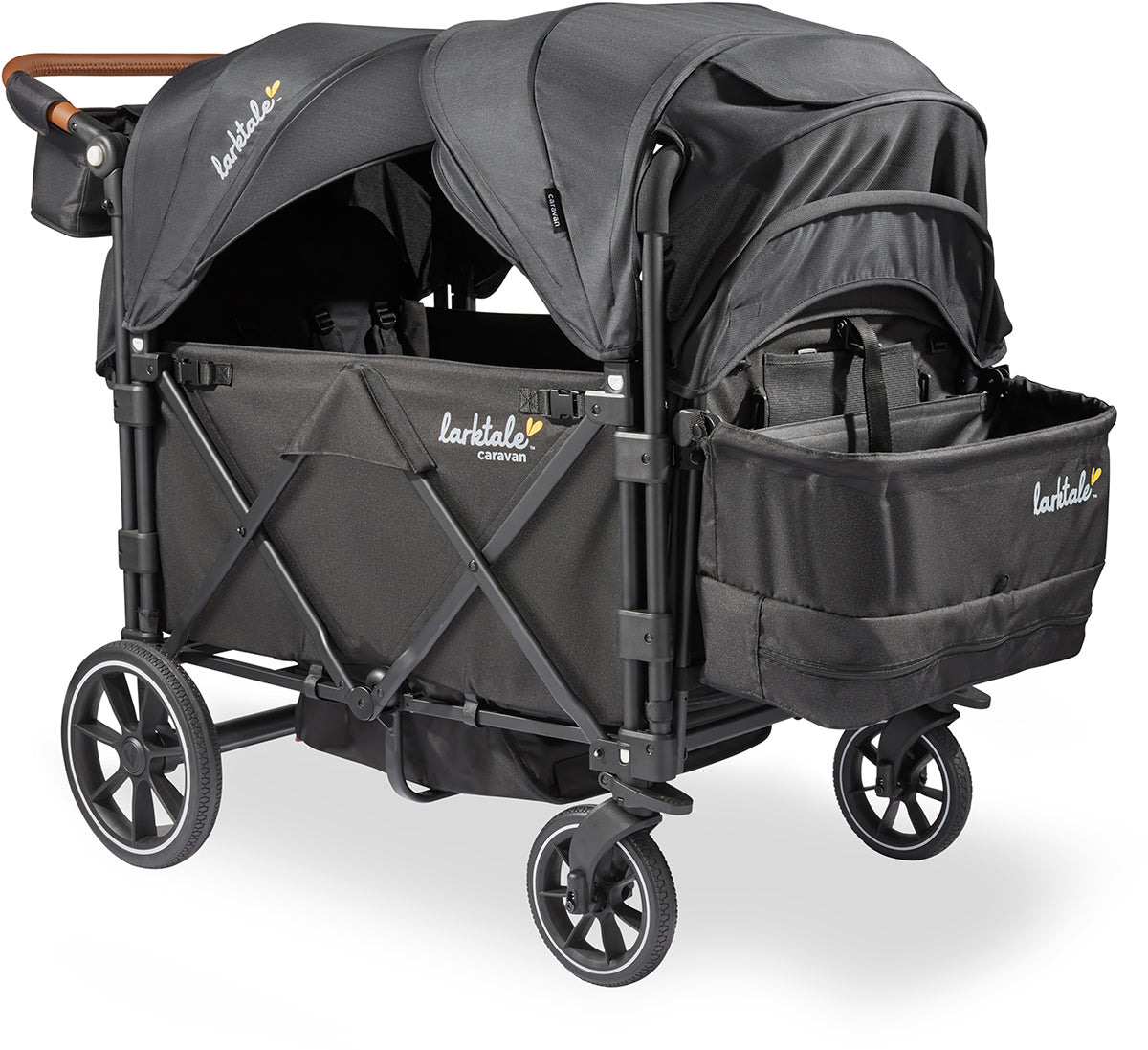 Larktale Caravan Quad (4 Seater) Stroller Wagon - Byron Black