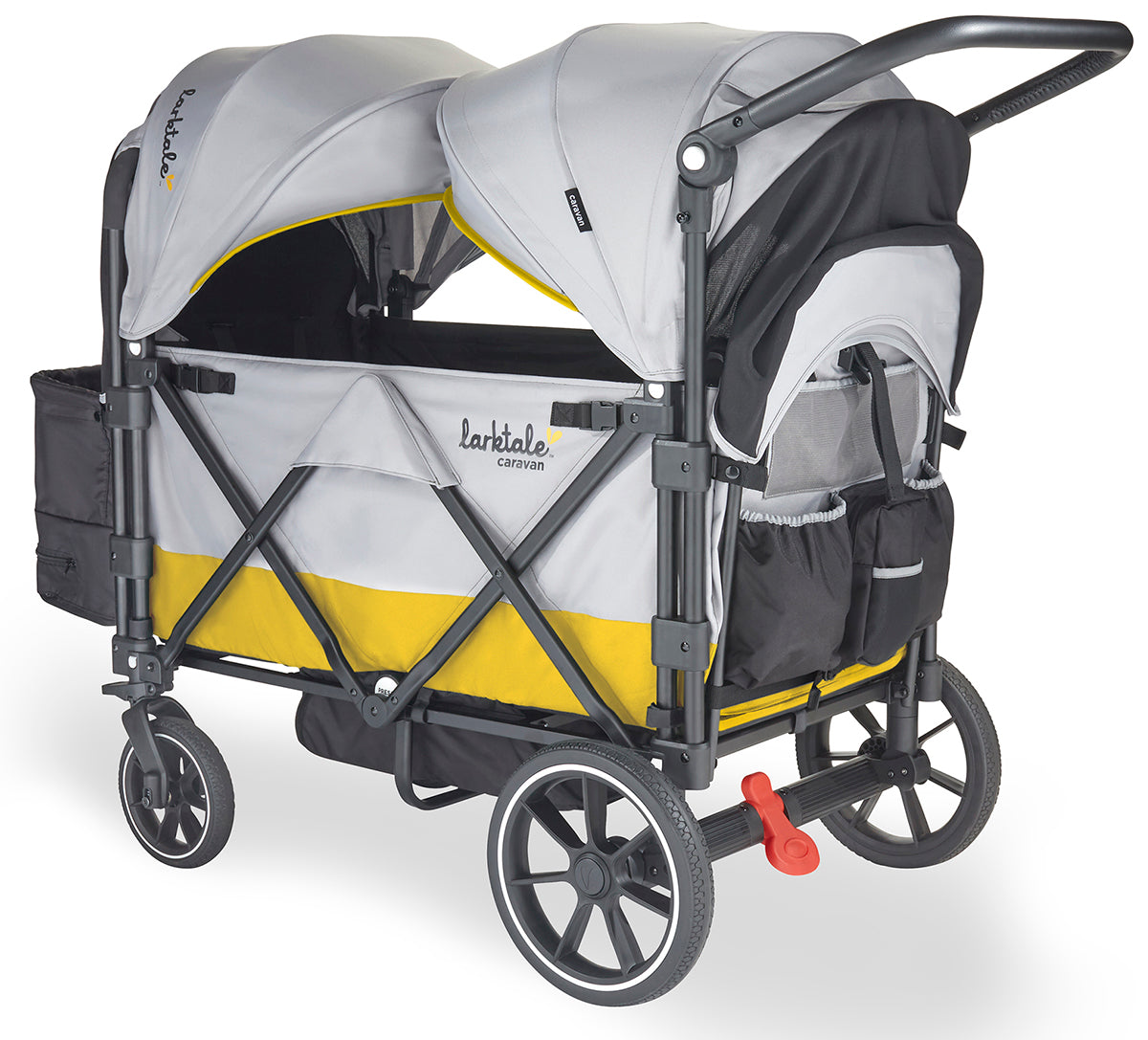 Larktale Caravan V2 (2 Seater) Stroller Wagon - Gray / Yellow