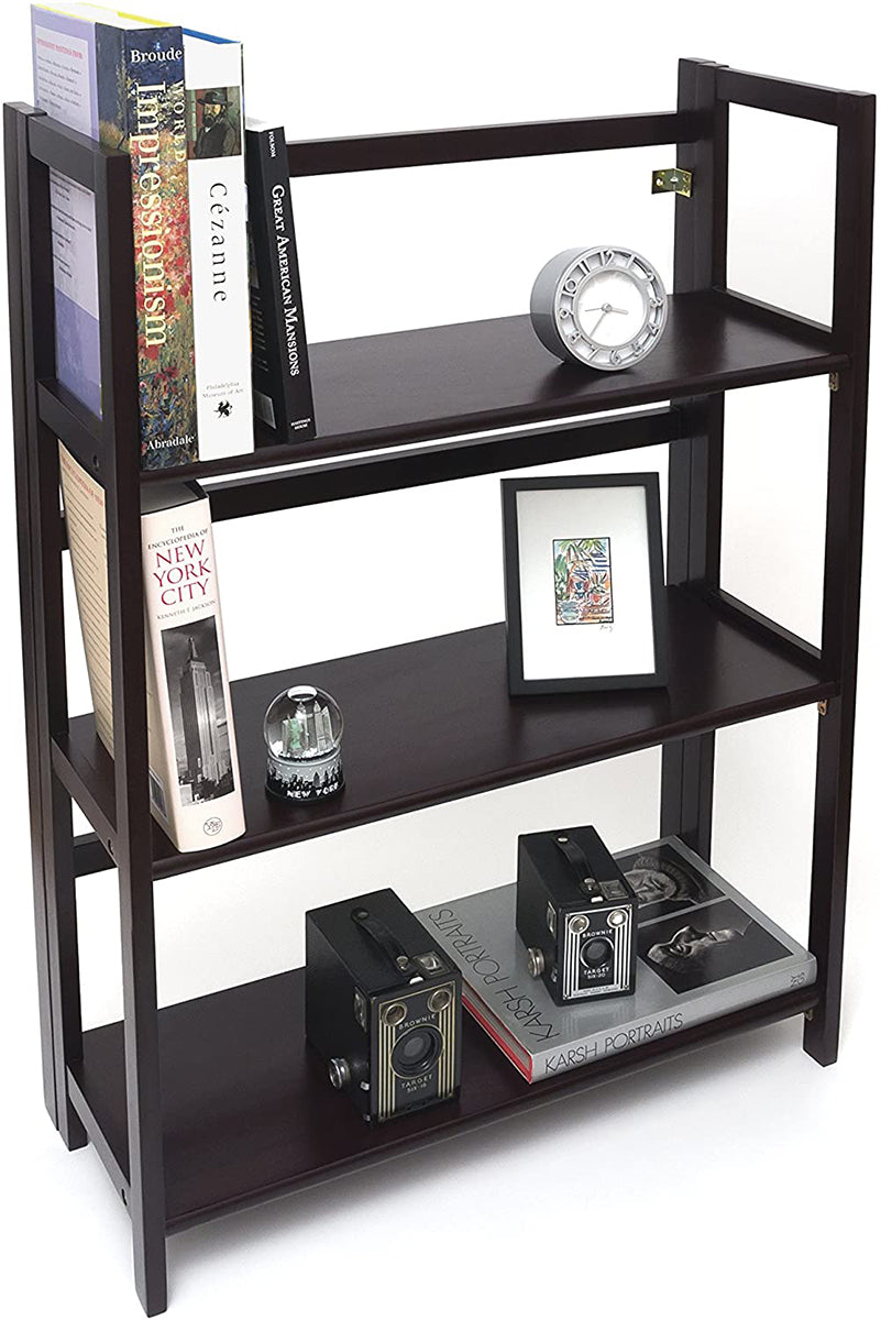 Lipper International Kids 3-Shelf Folding Bookcase - Espresso