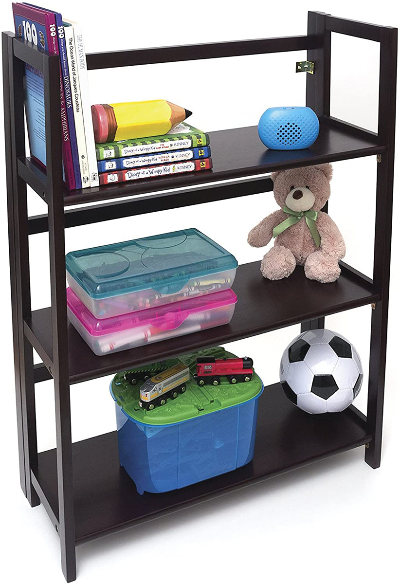 Lipper International Kids 3-Shelf Folding Bookcase - Espresso