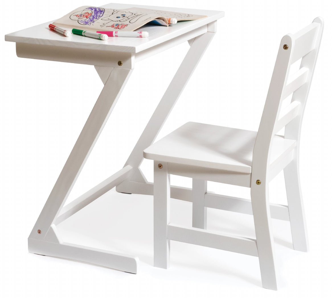 Lipper International Kids Anywhere Table & 1 Chair Set - White