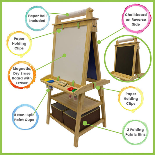 Little Partners Deluxe Art Easel Center - Natural