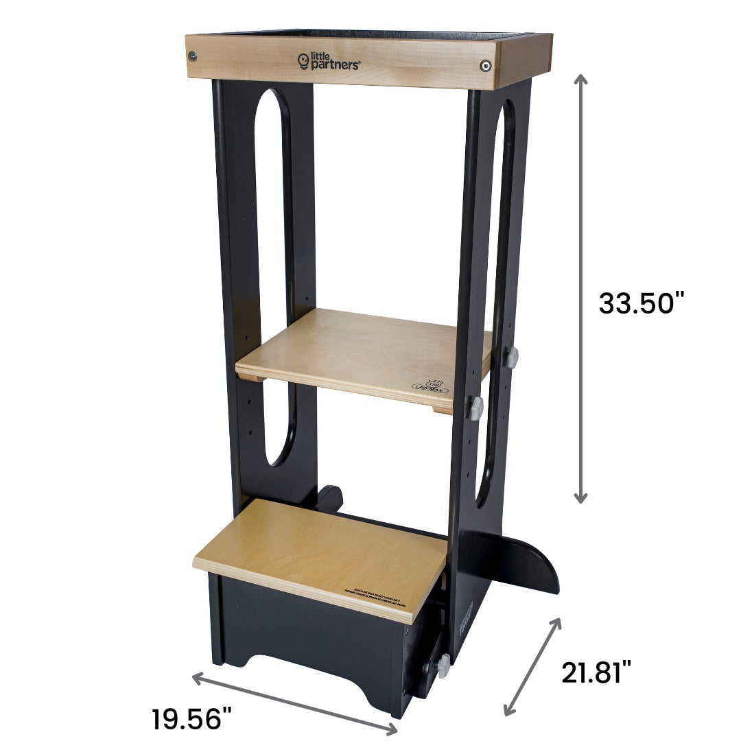 Little Partners Explore N Store Learning Tower - Charcoal / Natural Platform