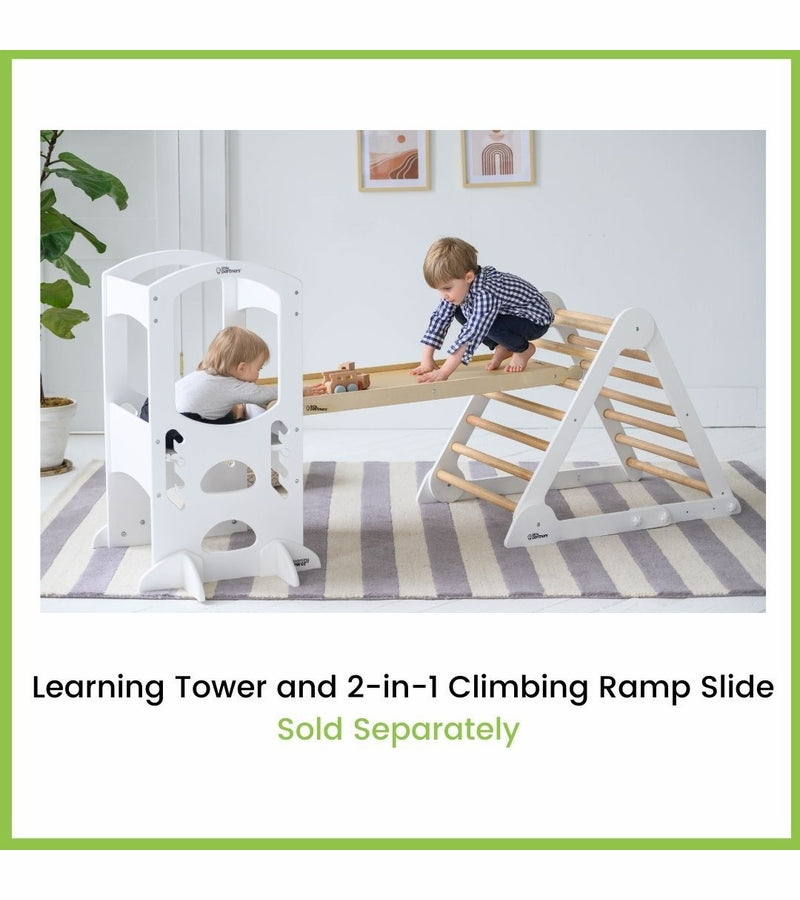 Little Partners Learn N Climb Triangle - Soft White / Natural (Unassembled)