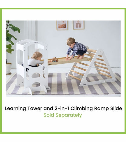 Little Partners Learn N Climb Triangle - Soft White / Natural (Unassembled)