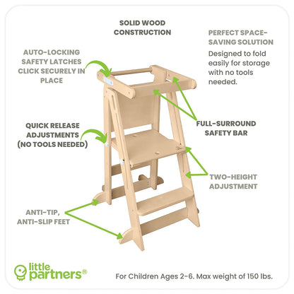 Little Partners Learn N Fold Learning Tower - Natural