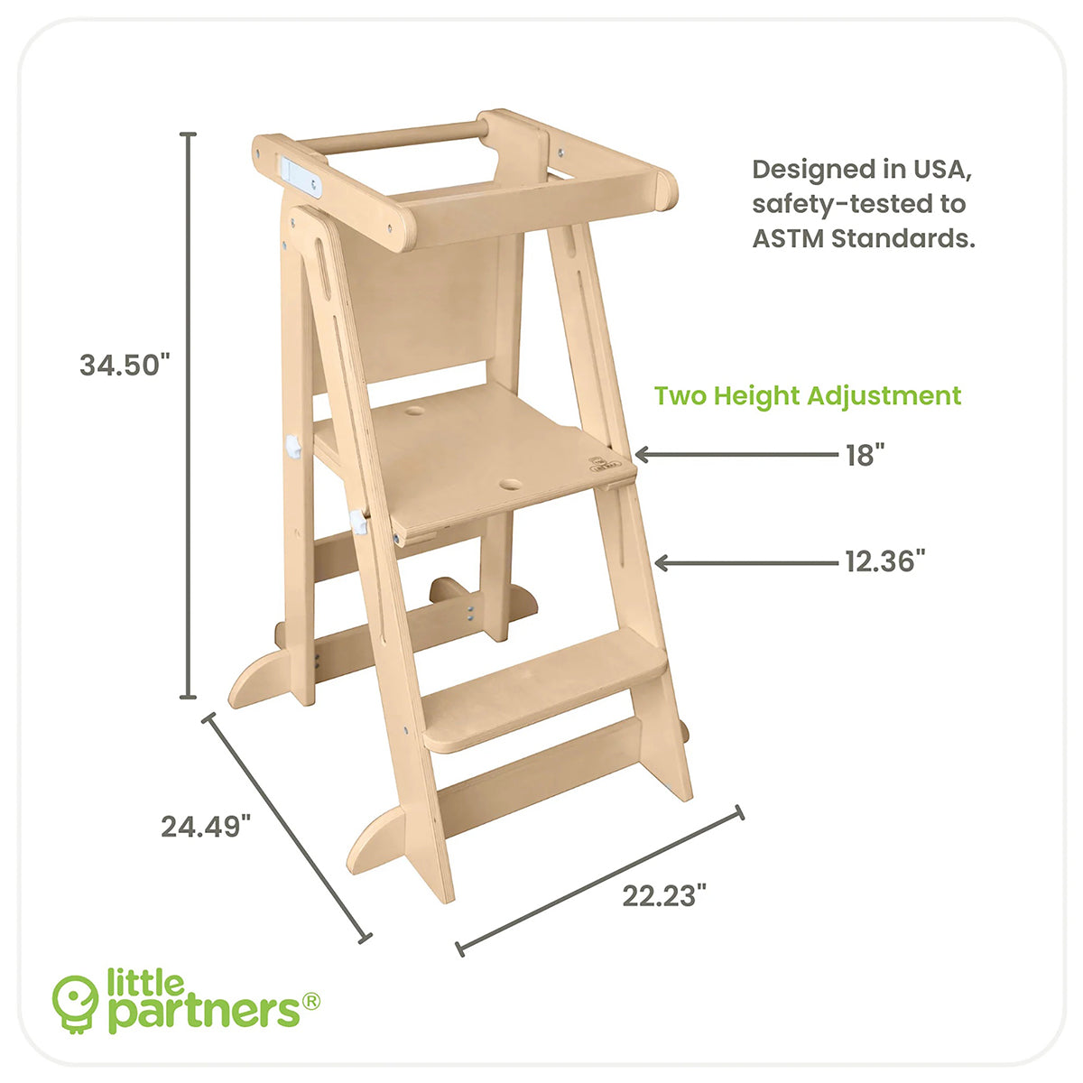 Little Partners Learn N Fold Learning Tower - Natural