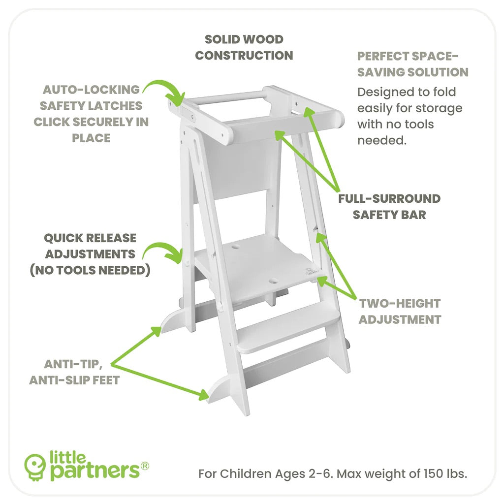 Little Partners Learn N Fold Learning Tower - Soft White