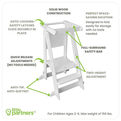 Little Partners Learn N Fold Learning Tower - Soft White