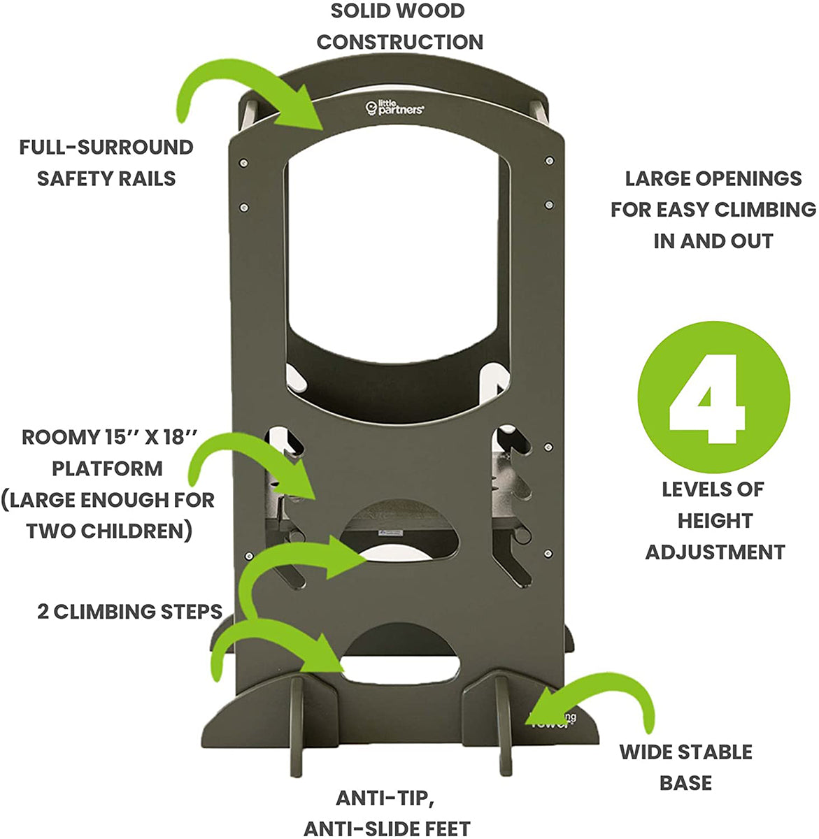 Little Partners Original Learning Tower - Olive Green