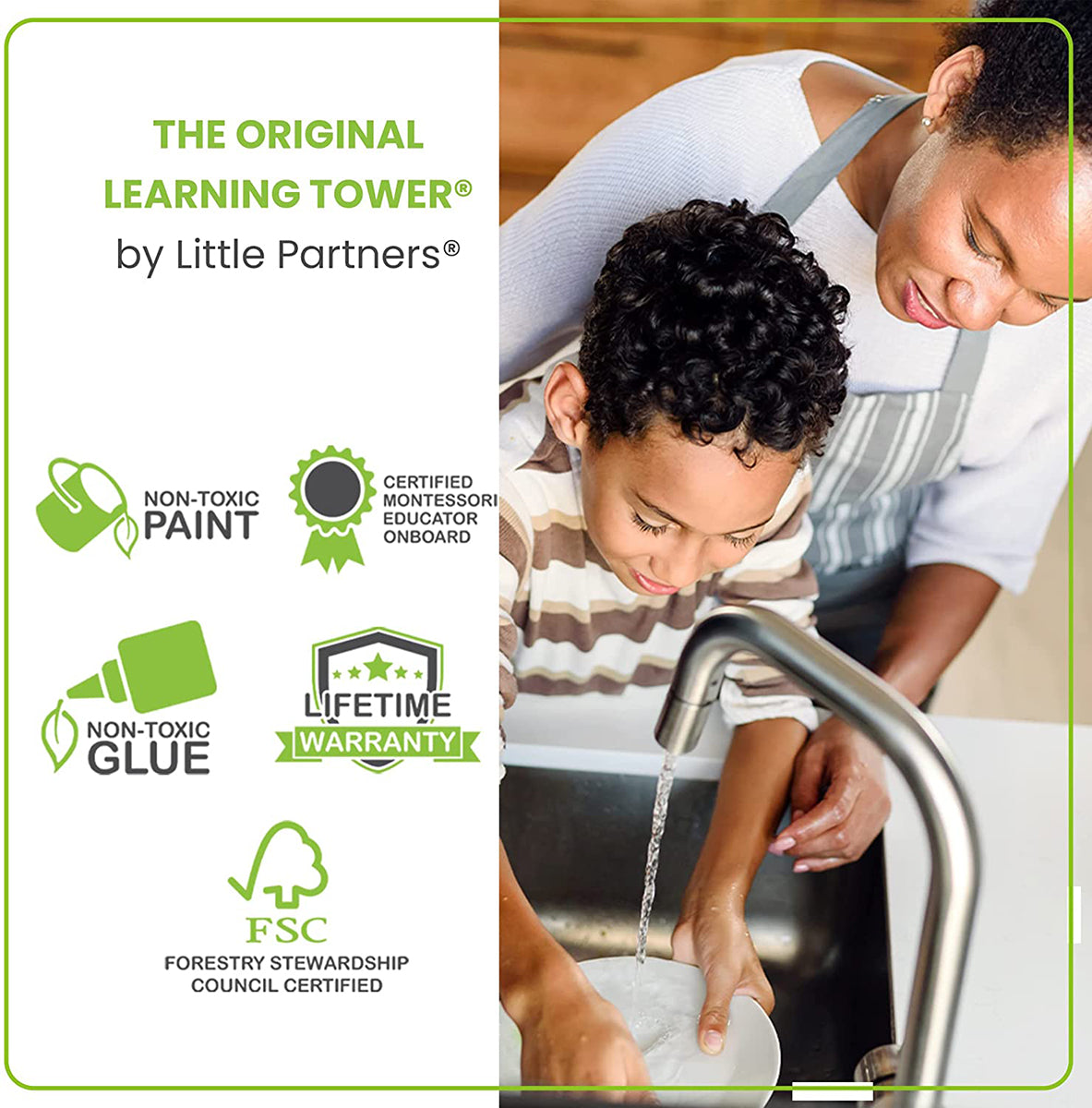 Little Partners Original Learning Tower - Olive Green