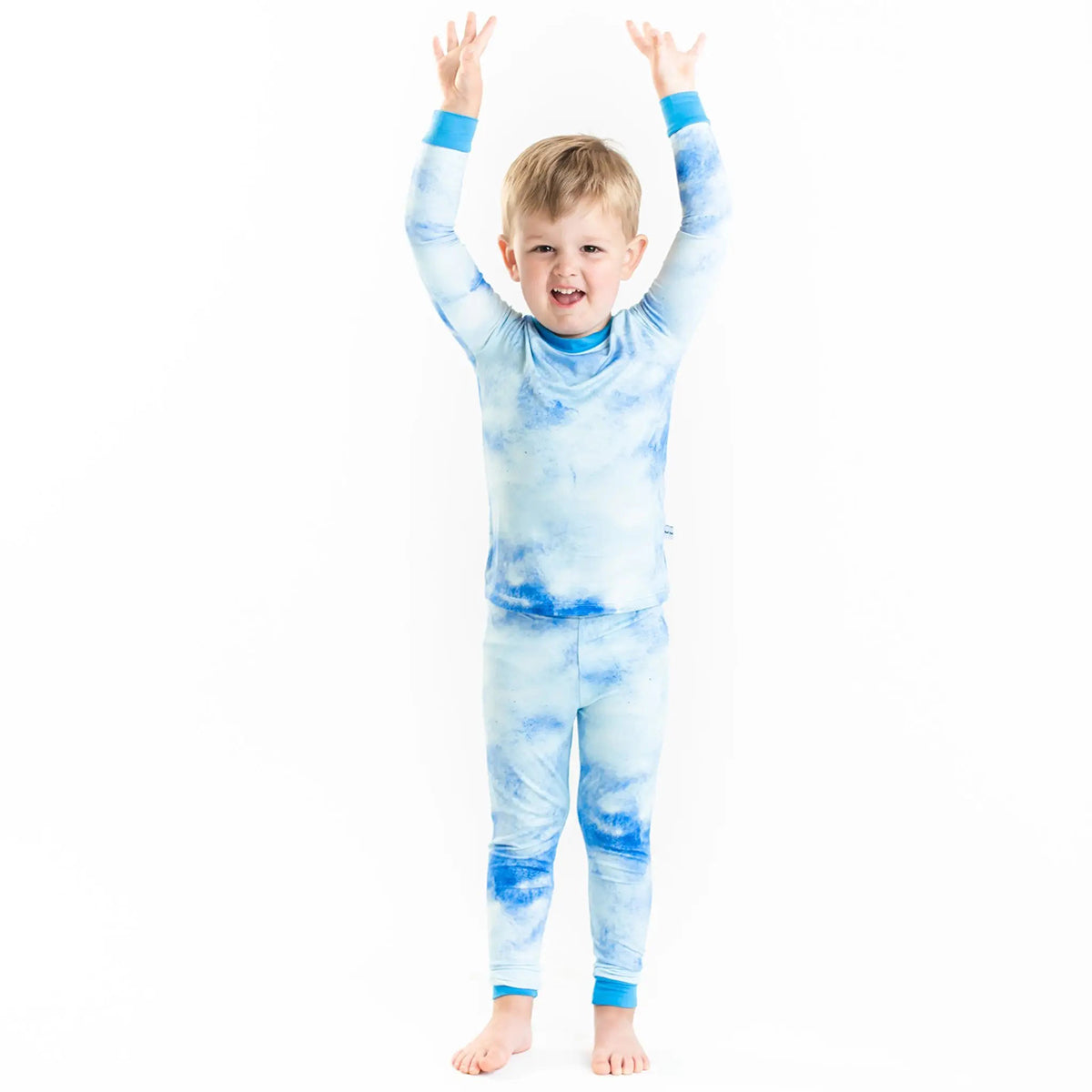 Little Sleepies Two-Piece Bamboo Viscose Pajama Set - Blue Watercolor, 18 - 24 months