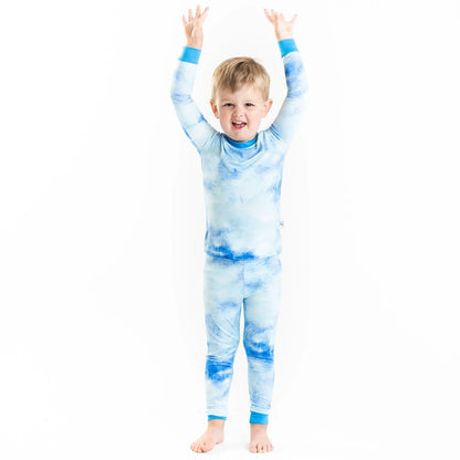 Little Sleepies Two-Piece Bamboo Viscose Pajama Set - Blue Watercolor, 18 - 24 months