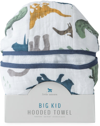 Little Unicorn Cotton Big Kid Hooded Towel - Dino Friends