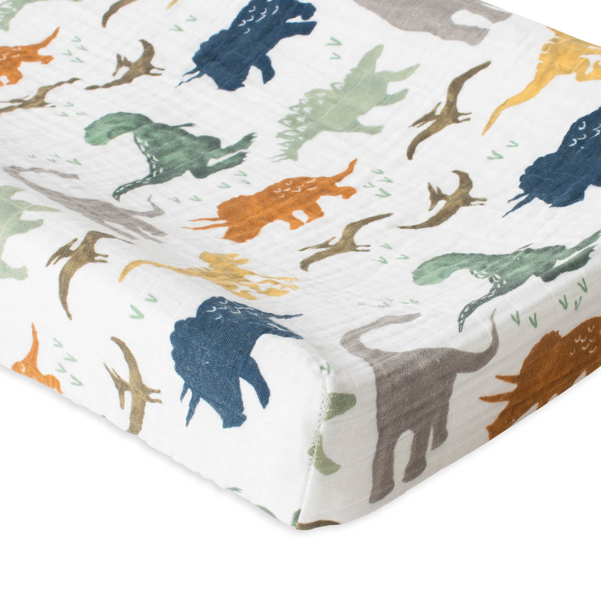 Little Unicorn Cotton Muslin Changing Pad Cover - Dino Friends