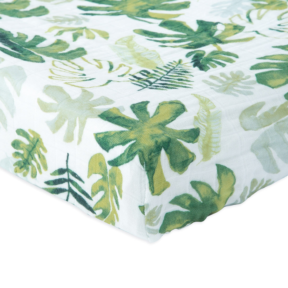 Little Unicorn Cotton Muslin Changing Pad Cover - Tropical Leaf