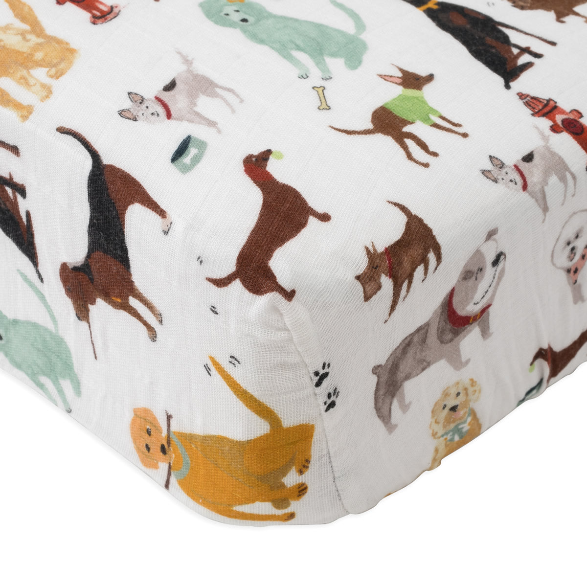 Little Unicorn Cotton Muslin Fitted Crib Sheet - Woof