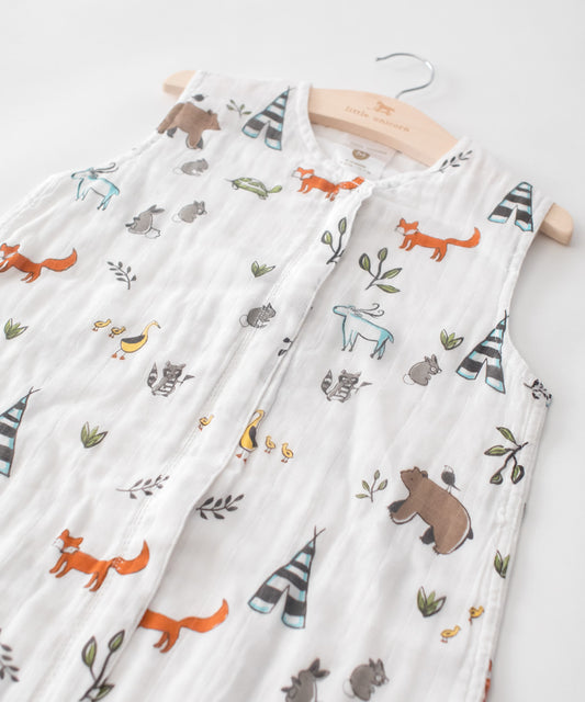 Little Unicorn Cotton Muslin Sleep Bag, Small - Forest Friends