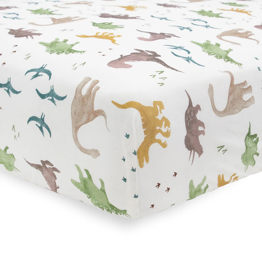 Little Unicorn Stretch Knit Crib Sheet - Dino Pals