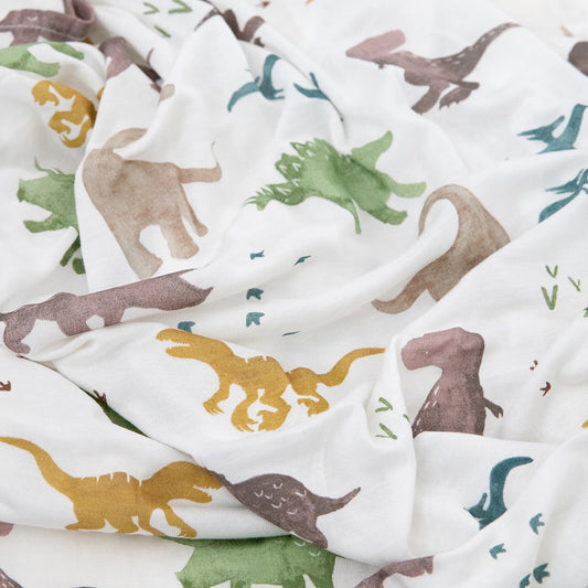 Little Unicorn Stretch Knit Swaddle Blanket - Dino Pals