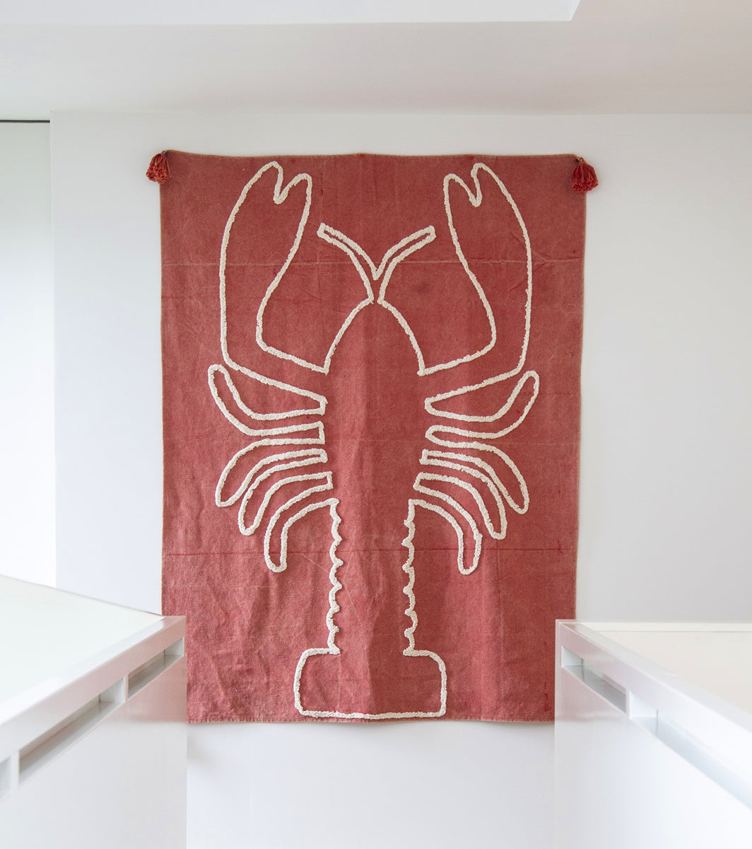 Lorena Canals Giant Lobster Brick Red Wall Hanging