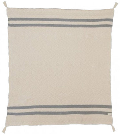 Lorena Canals Knitted Blanket Stripes Natural - Grey (4'2" x 5')