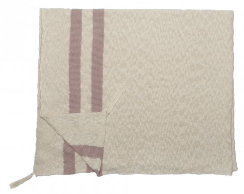 Lorena Canals Knitted Blanket Stripes Natural - Vintage Nude (4'2" x 5')