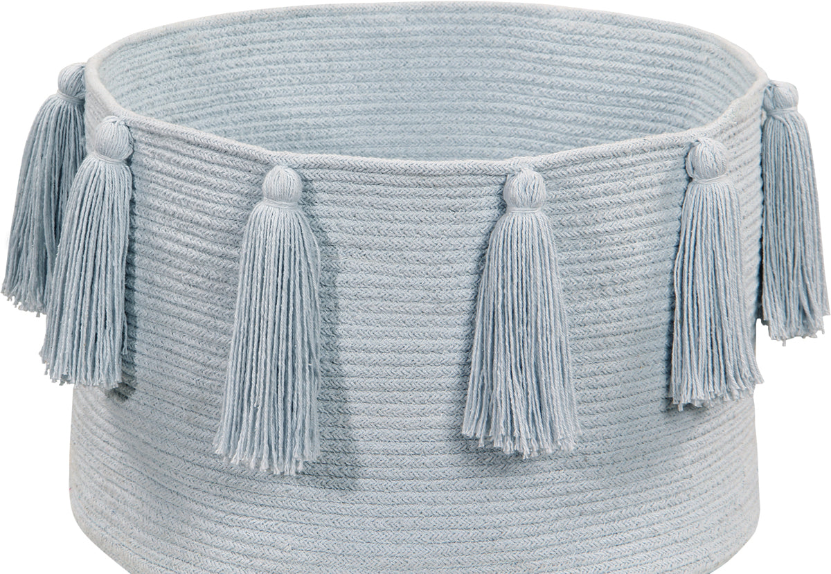 Lorena Canals Tassels Basket - Soft Blue