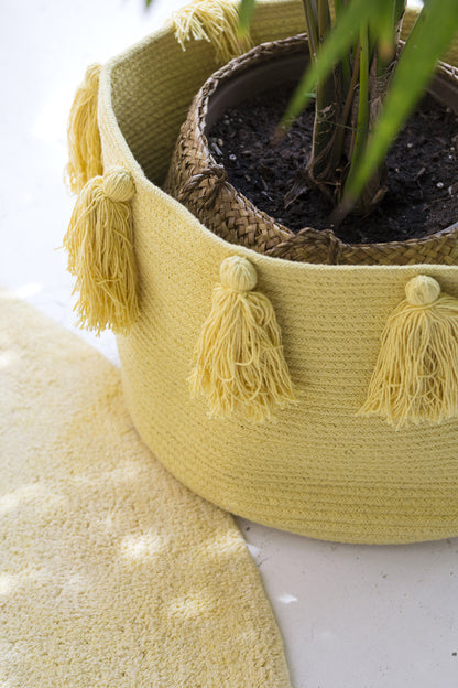 Lorena Canals Tassels Basket - Yellow