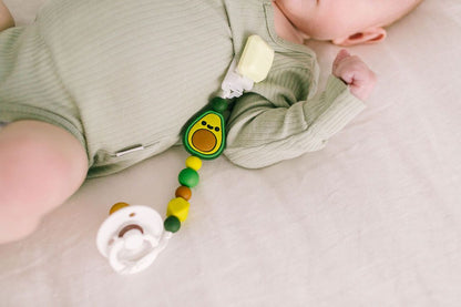 Loulou Lollipop Darling Pacifier Clip - Avocado