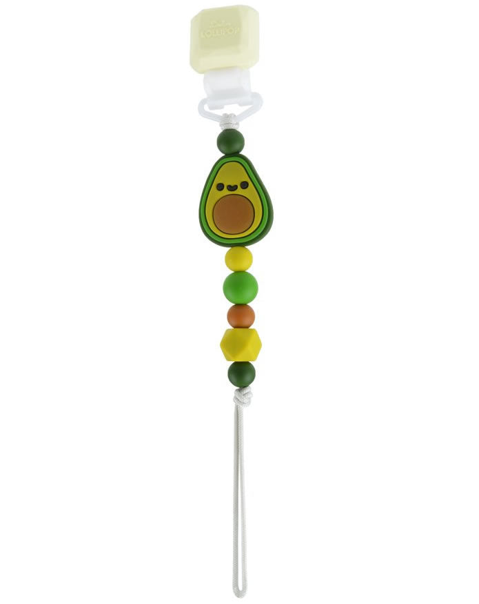 Loulou Lollipop Darling Pacifier Clip - Avocado