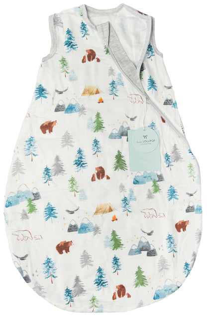 Loulou Lollipop Lightweight Muslin Sleep Bag, 0-6 m - Adventure Begins