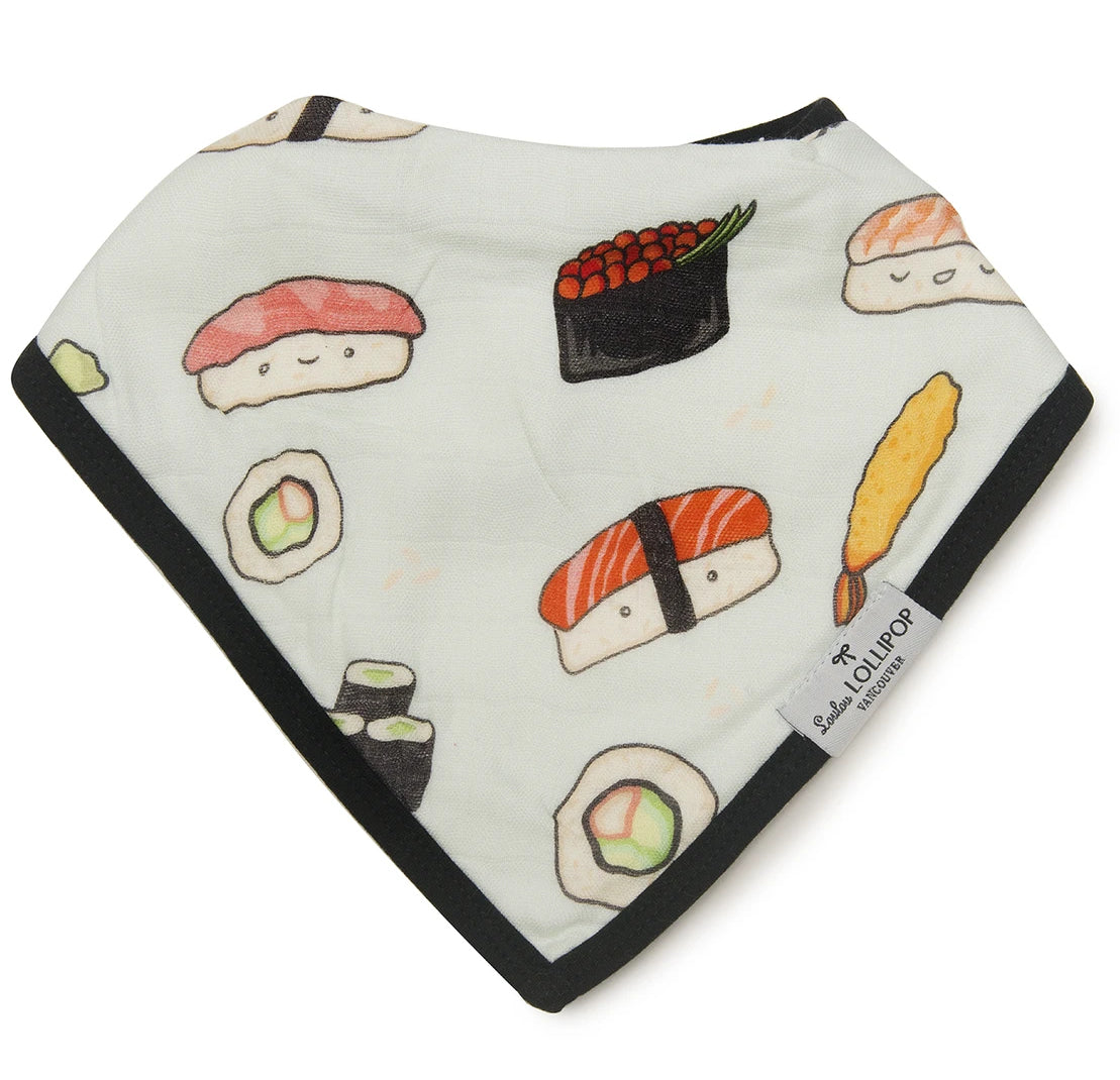 Loulou Lollipop Luxe Muslin Bandana Bib Set - Sushi/Taco