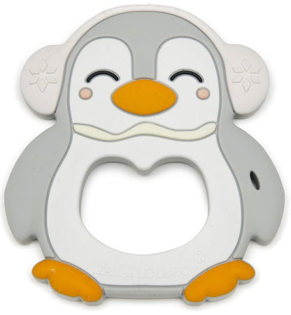 Loulou Lollipop Silicone Teether - Peguin/Grey