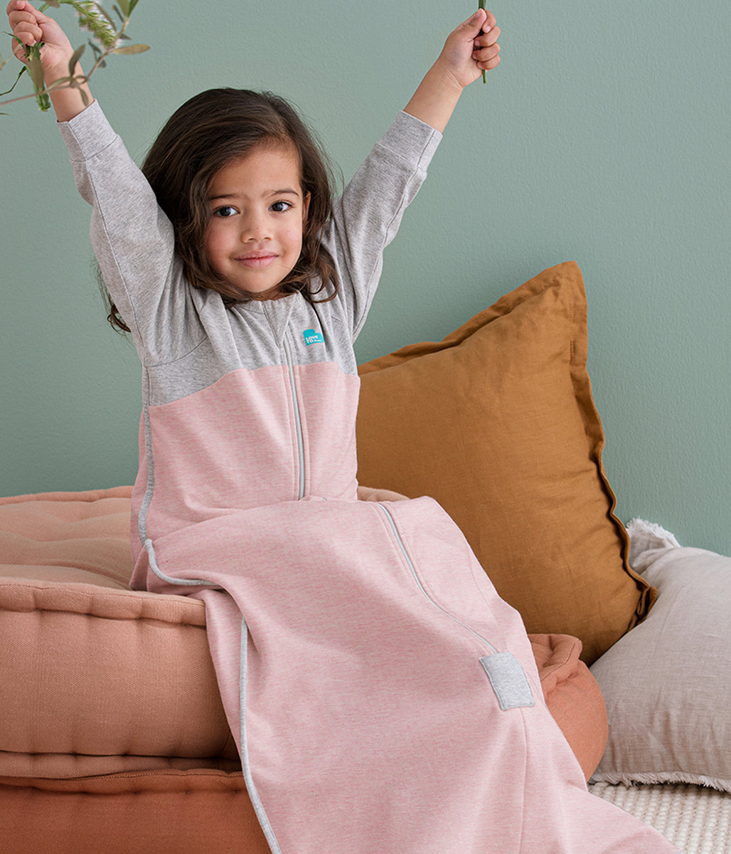 Love To Dream Long Sleeve Sleep Bag Organic Cotton Fleece Mild, 18-36 M - Dusty Pink Marl