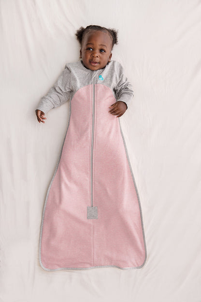 Love To Dream Long Sleeve Sleep Bag Organic Cotton Fleece Mild, 18-36 M - Dusty Pink Marl