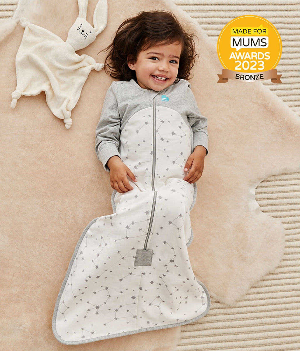 Love To Dream Long Sleeve Sleep Bag Organic Cotton Fleece Mild, 18-36 M - Stellar White