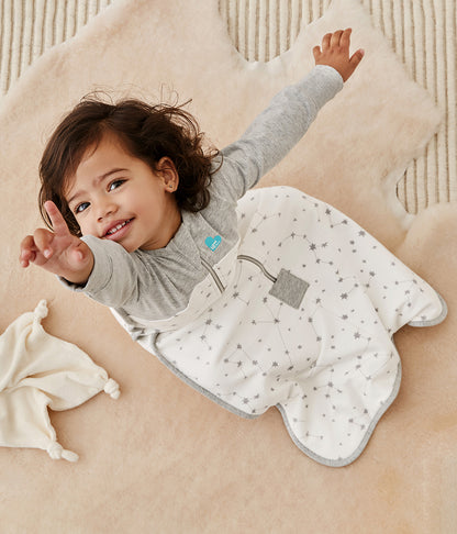 Love To Dream Long Sleeve Sleep Bag Organic Cotton Fleece Mild, 18-36 M - Stellar White